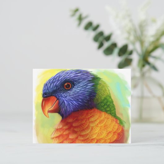 Rainbow-Lorikeet Postkarte (Stehend Vorderseite)