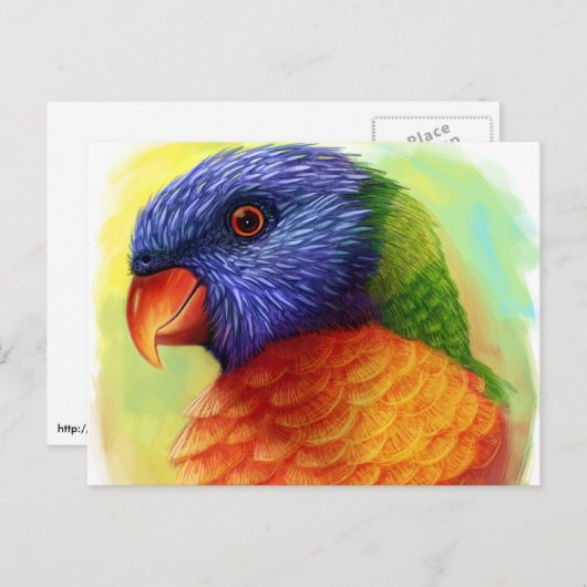 Rainbow-Lorikeet Postkarte (Vorne/Hinten)