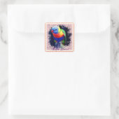 RAINBOW LORIKEET QUADRATISCHER AUFKLEBER (Tasche)