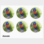 Rainbow Lorikeet Runder Aufkleber (Blatt)