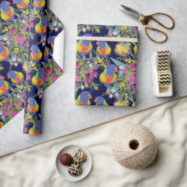 Rainbow Lorikeet Wrapping Paper Geschenkpapier