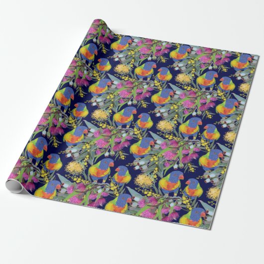 Rainbow Lorikeet Wrapping Paper Geschenkpapier (Ungerollt)
