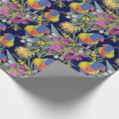 Rainbow Lorikeet Wrapping Paper Geschenkpapier (Ecke)