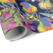 Rainbow Lorikeet Wrapping Paper Geschenkpapier (Rolleneckpunkt)