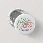 Rainbow Lotus Blume Button (Vorne & Hinten)