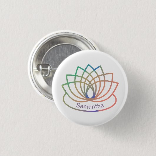 Rainbow Lotus Blume Button (Vorne & Hinten)