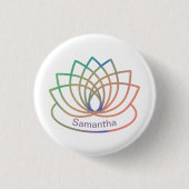Rainbow Lotus Blume Button (Vorderseite)