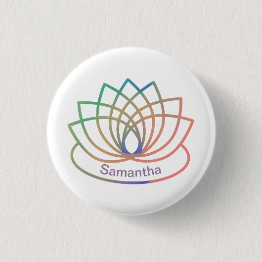 Rainbow Lotus Blume Button (Vorderseite)