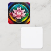 Rainbow lotus Blume Quadratische Visitenkarte (Vorne/Hinten)