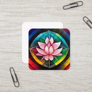 Rainbow lotus Blume Quadratische Visitenkarte