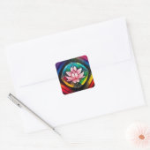 Rainbow lotus Blume Quadratischer Aufkleber (Umschlag)