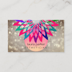 Rainbow Lotus Blume Yoga Dozentin Medizin Rot Visitenkarte