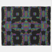 Rainbow Lotus in Black 1 Fleece Blankon (Vorderseite (Horizontal))