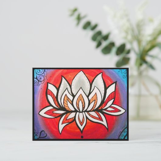 Rainbow Lotus Postkarte (Stehend Vorderseite)