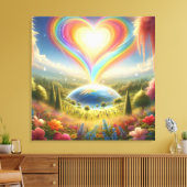 Rainbow Love All Over The World on a Wall Leinwanddruck (Insitu (Wohnzimmer))