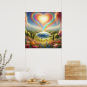 Rainbow Love All Over The World on a Wall Poster (Küche)