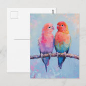 Rainbow Love Birds Postkarte (Vorne/Hinten)
