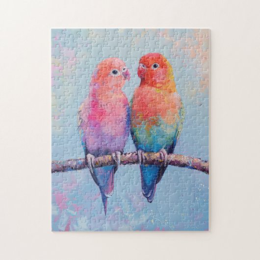Rainbow Love Birds Puzzle (Vertikal)
