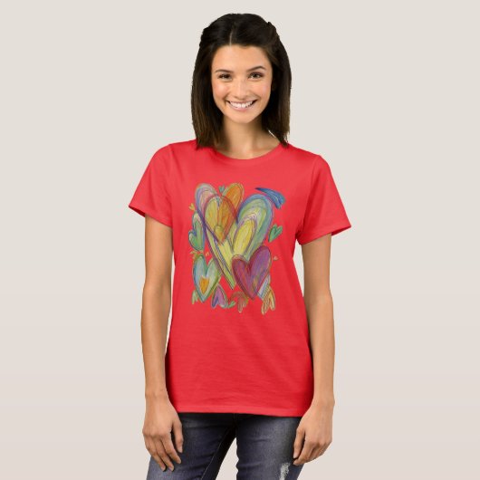 Rainbow Love Hearts Art Custom Shirts (Vorne ganz)