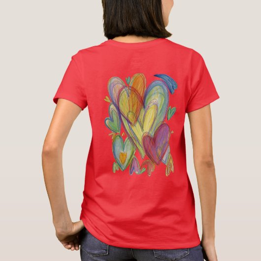 Rainbow Love Hearts Art Custom Shirts (Rückseite)