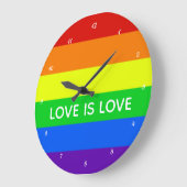 Rainbow Love is Love Gay Pride LGBTQ Beautiful Große Wanduhr (Winkel)