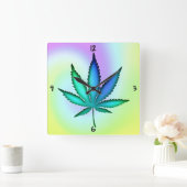 Rainbow Love Square Wallclock Quadratische Wanduhr (Zuhause)