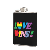 Rainbow Love Wins Heart Flask LGBT Flachmann (Links)