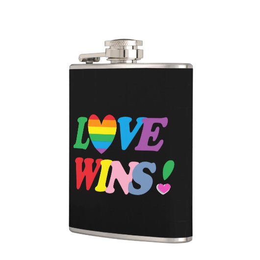 Rainbow Love Wins Heart Flask LGBT Flachmann (Links)
