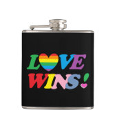 Rainbow Love Wins Heart Flask LGBT Flachmann (Vorderseite)