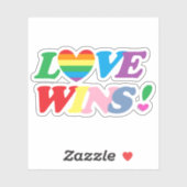 Rainbow Love Wins Heart LGBT Aufkleber (Blatt)