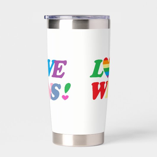 Rainbow Love Wins LGBT Thermobecher (Rechts)