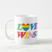 Rainbow Love Wins Pride Heart LGBT Kaffeetasse (Links)