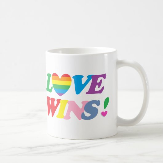 Rainbow Love Wins Pride Heart LGBT Kaffeetasse (Rechts)