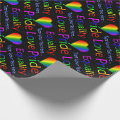 Rainbow Love Wrapping Paper Personalized Gay Pride Geschenkpapier (Ecke)