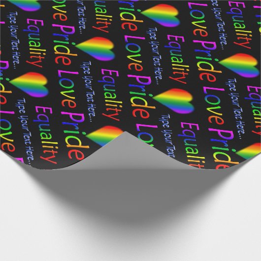 Rainbow Love Wrapping Paper Personalized Gay Pride Geschenkpapier (Ecke)