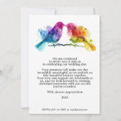 🌈 🐦 Rainbow Lovebirds Hochzeit Einladung (Rückseite)