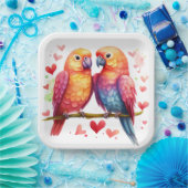 Rainbow Lovebirds Pappteller (Party)