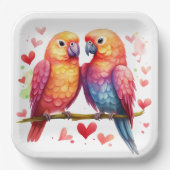 Rainbow Lovebirds Pappteller (Vorderseite)
