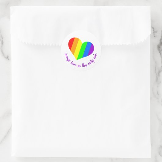 Rainbow Lover Hearts Runder Aufkleber (Tasche)