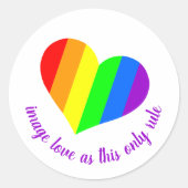 Rainbow Lover Hearts Runder Aufkleber (Vorderseite)