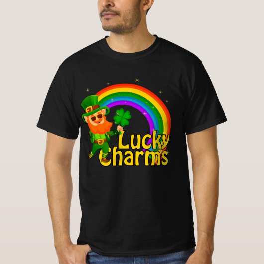 Rainbow Lucky Charms Shirt, St Patricks Day, Lucky T-Shirt (Vorderseite)