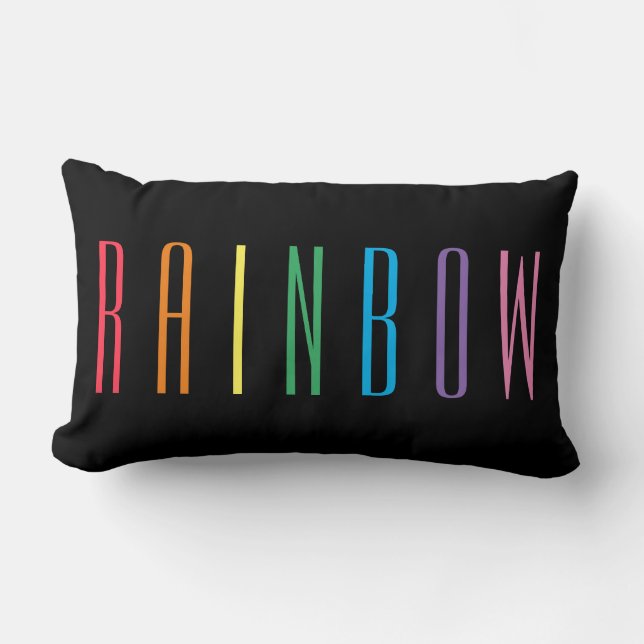 RAINBOW Lumbar Kissen / schwarz (Vorderseite)