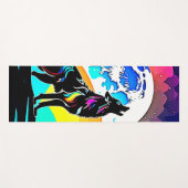 Rainbow Lunar Wolf Howl Art Yogamatte (Vorderseite (Horizontal))