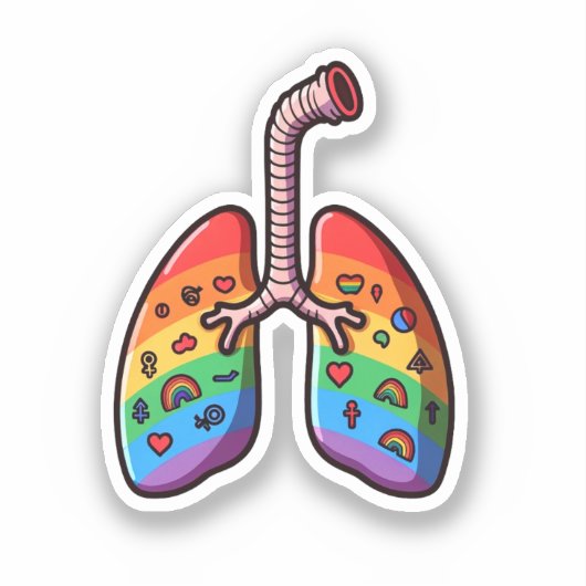 Rainbow Lungs Aufkleber (Vorderseite)