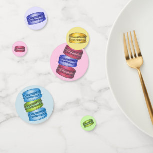 Rainbow Macaron Cookies Französisches Konditorgebä Konfetti
