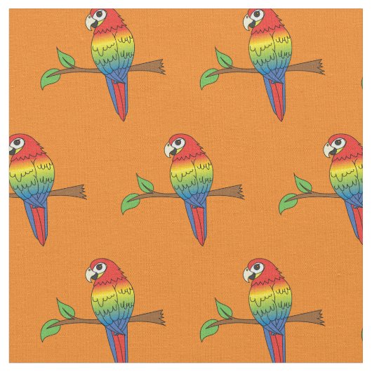 Rainbow Macaw Parrots Niedliche Vögel Stoff (Nahaufnahme)