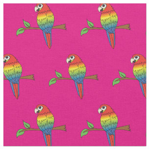 Rainbow Macaw Parrots Niedliche Vögel Stoff
