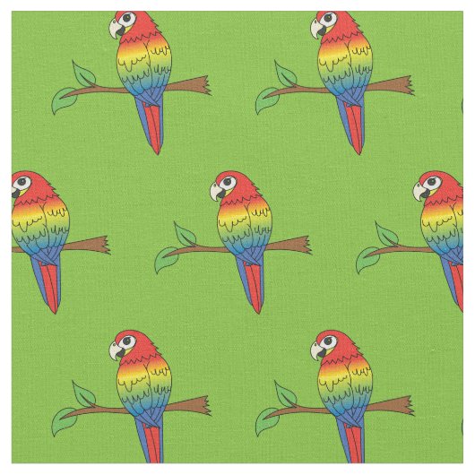 Rainbow Macaw Parrots Niedliche Vögel Stoff (Nahaufnahme)