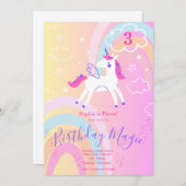 Rainbow Magic Unicorn Birthday Party Invitation Einladung (Vorne/Hinten)