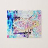 Rainbow Magical Fox Fairy Blume Fantasy Art Puzzle (Horizontal)